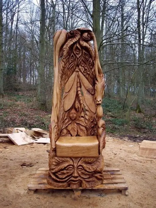 An Artistic Chair chainsaw carving