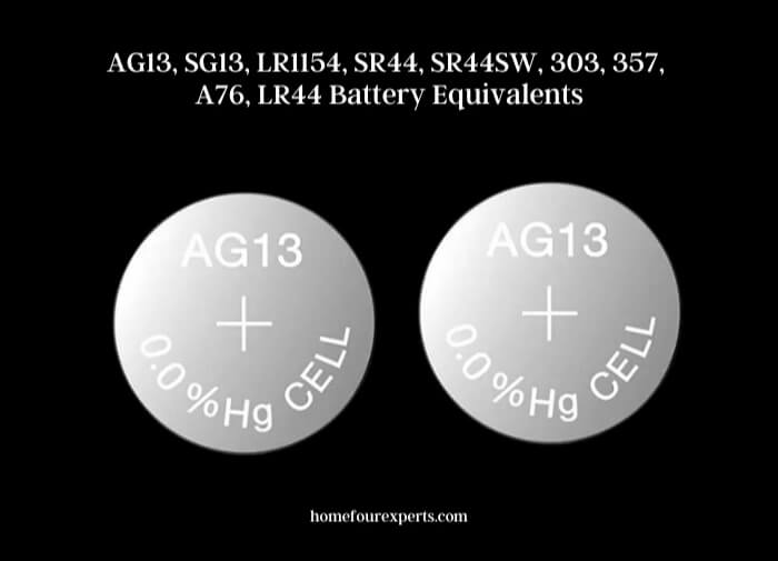 ag13, sg13, lr1154, sr44, sr44sw, 303, 357, a76, lr44 battery equivalents