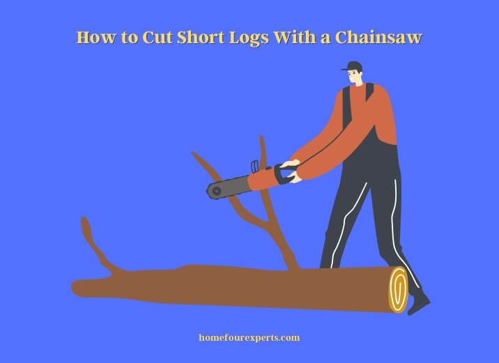 how to cut short logs with a chainsaw