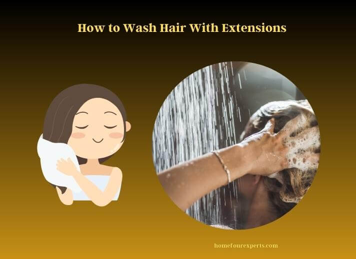 how to wash hair with extensions