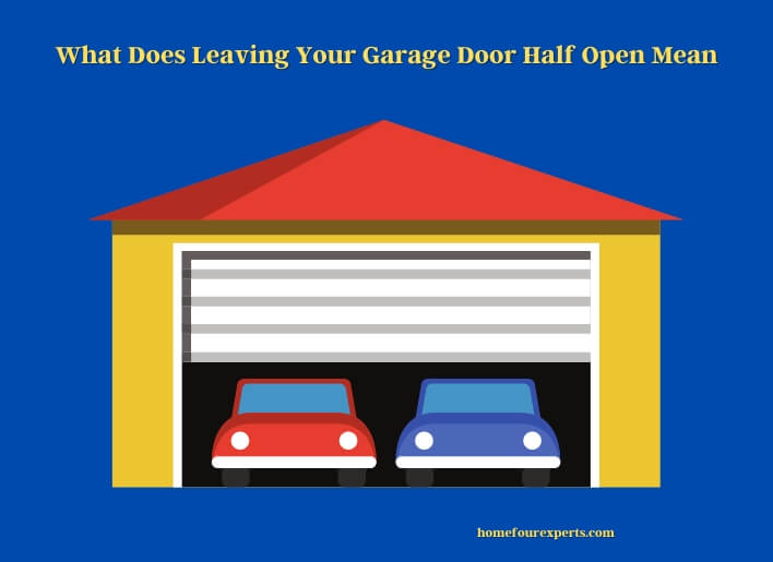what does leaving your garage door half open mean