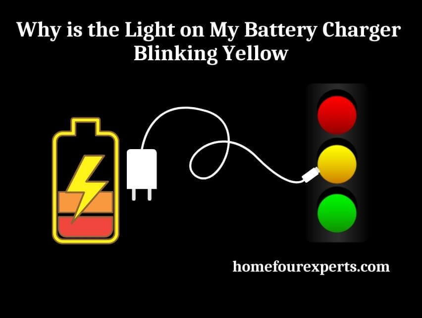 why is the light on my battery charger blinking yellow