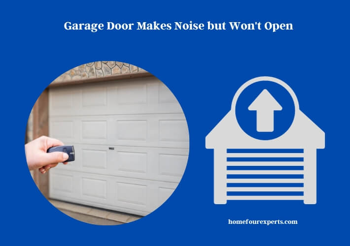 garage door makes noise but won't open