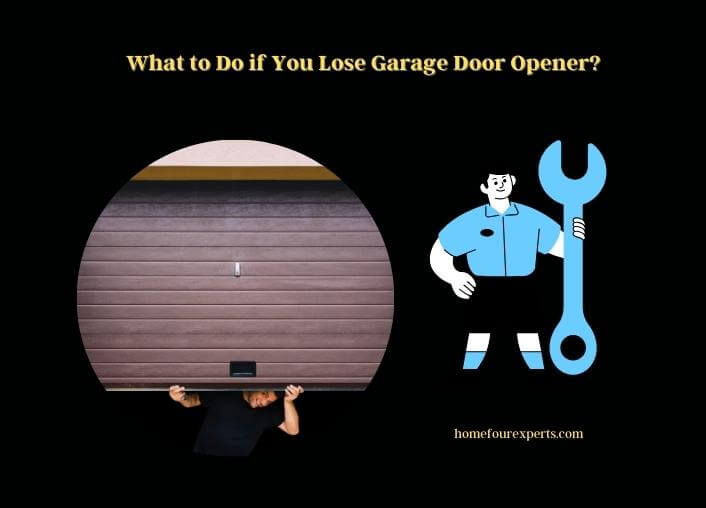 what to do if you lose garage door opener